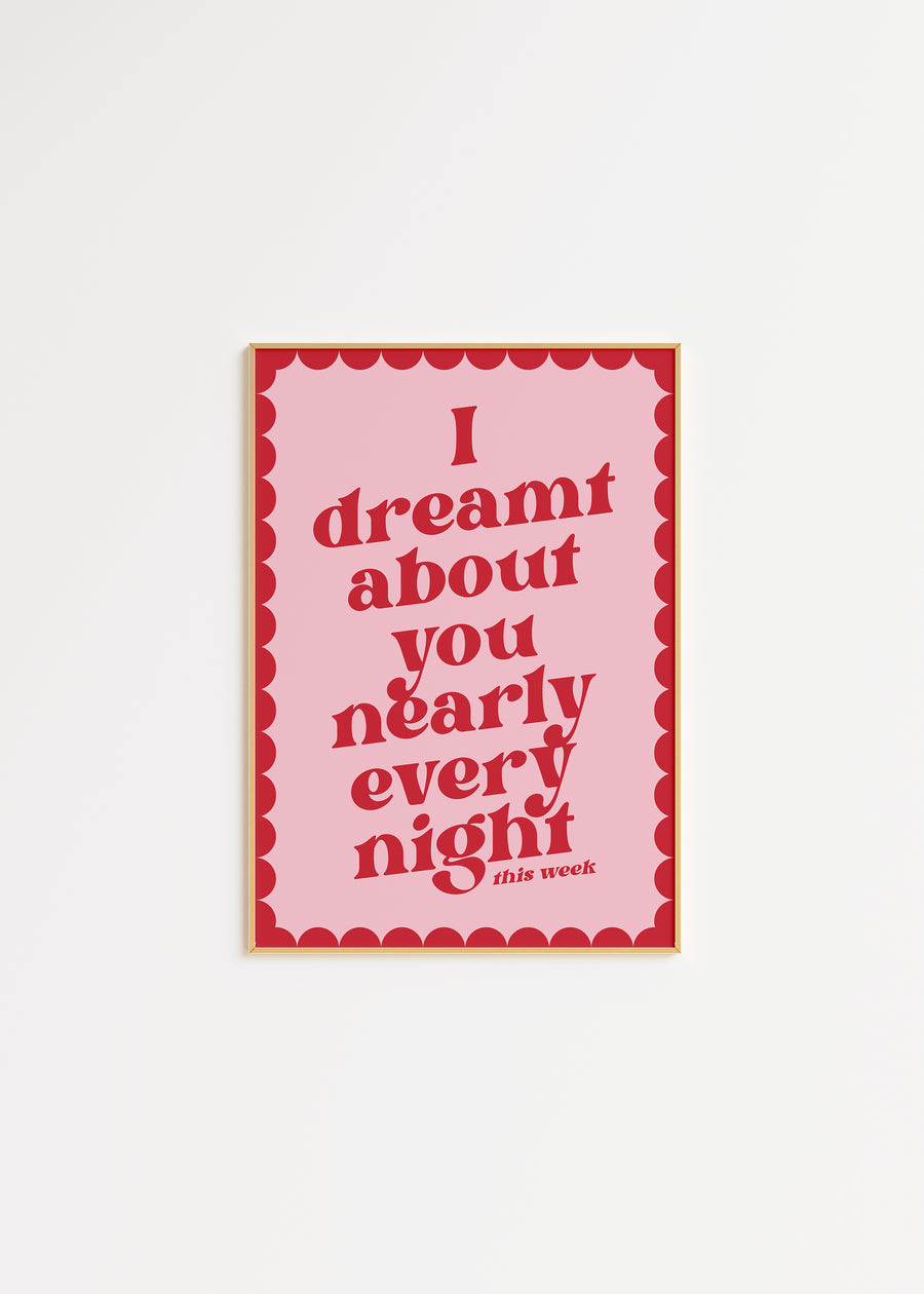 Retro Do I Wanna Know Print in Pink A3