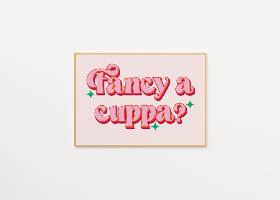 Fancy a Cuppa Print in Beige A3