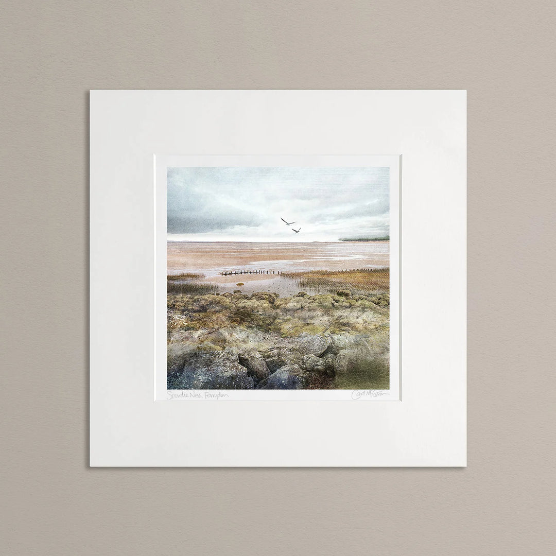 Tayport print in mount on beige background